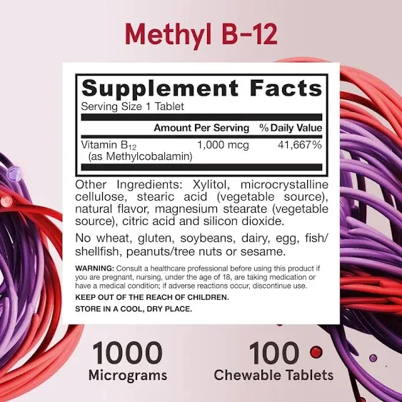 Jarrow Formulas Methyl B-12 1000 mcg - Lemon - 100 Lozenges