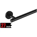 JQK Black Towel Bar, 24 inch 304 Stainless Steel Thicken 08mm Towel Rack Bathroom, Towel Holder Matte Black Wall Mount, Total Le