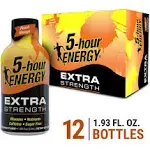 5 Hour Energy Extra Strength Energy Shot, Peach Mango - 12 pack, 1.93 fl oz bottles