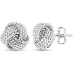 LeCalla 925 Sterling Silver Love-Knot Earring Stud Jewelry Italian Design Lightweight Twisted Love Knot Stud Earrings for Women