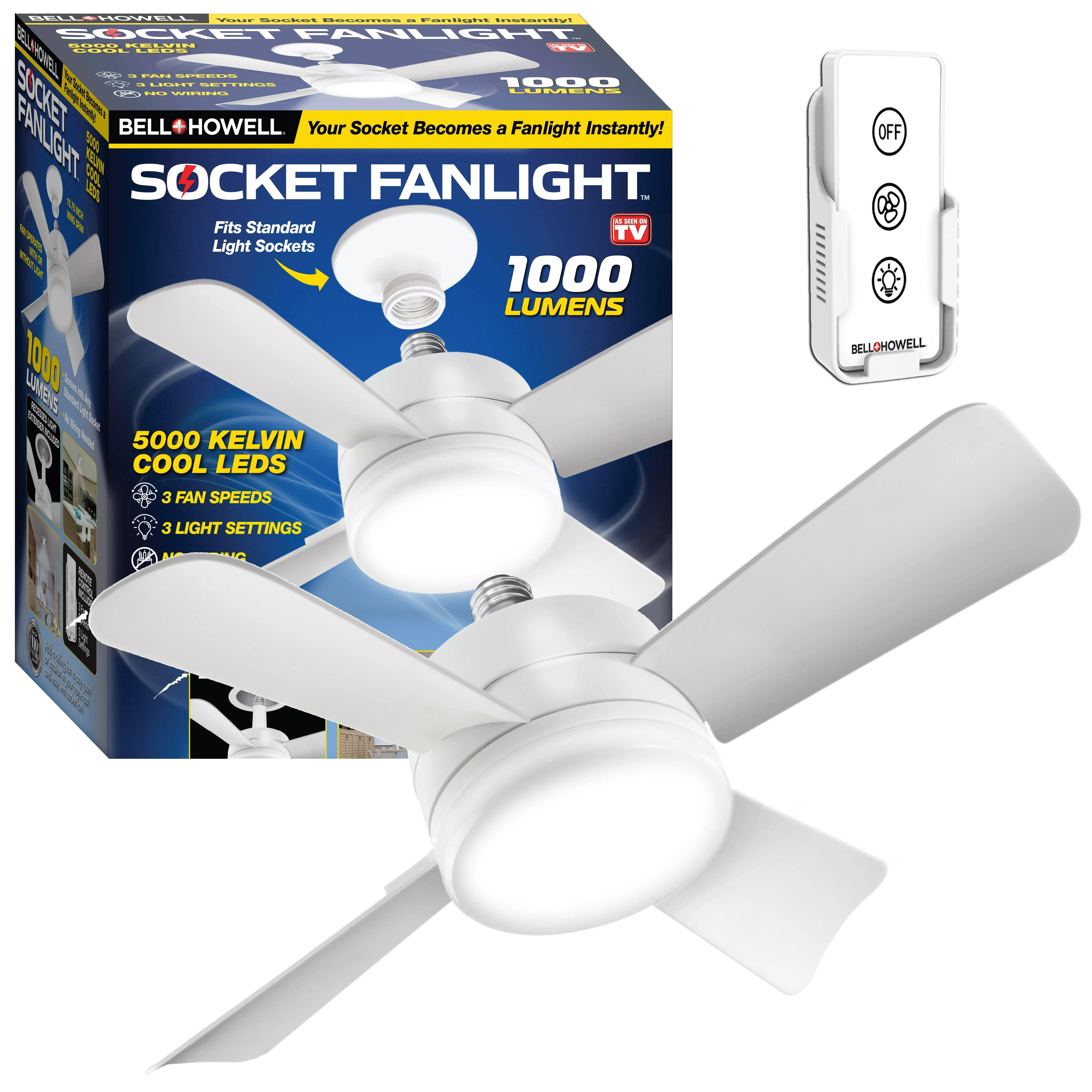 Bell + Howell Socket Fan Light