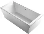 Kohler K-6367-0 White Stargaze 72" x 36" Freestanding Bath, Fluted Shroud