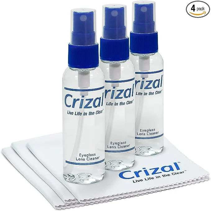 Crizal Eye Glasses Lens Cleaner Kit | Crizal Eyeglass Cleaner And Microfiber Eyeglass Cleaner Cloth. #1 Doctor Recommended For Crizal Anti Reflective Lenses-3 Pack . Glasses Cleaner And Camera Lens CleanerCrizal Eye Glasses Lens Cleaner Kit | Crizal Eyeg