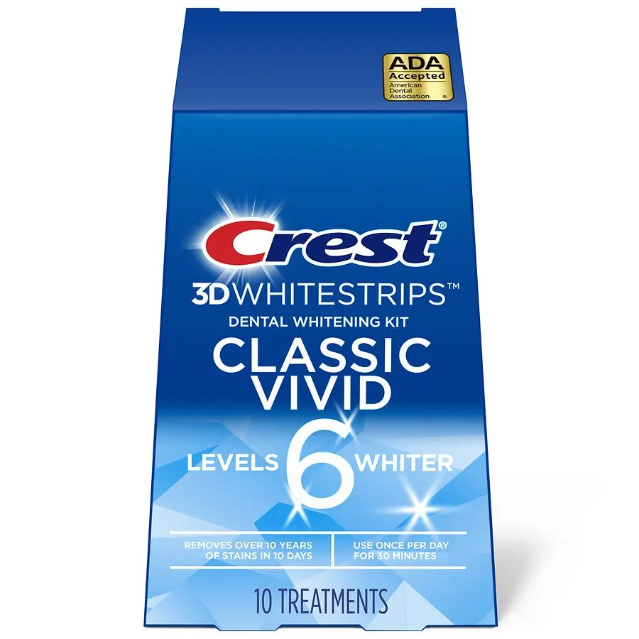 Crest 3D White Classic Vivid Whitestrips Teeth Whitening Kit