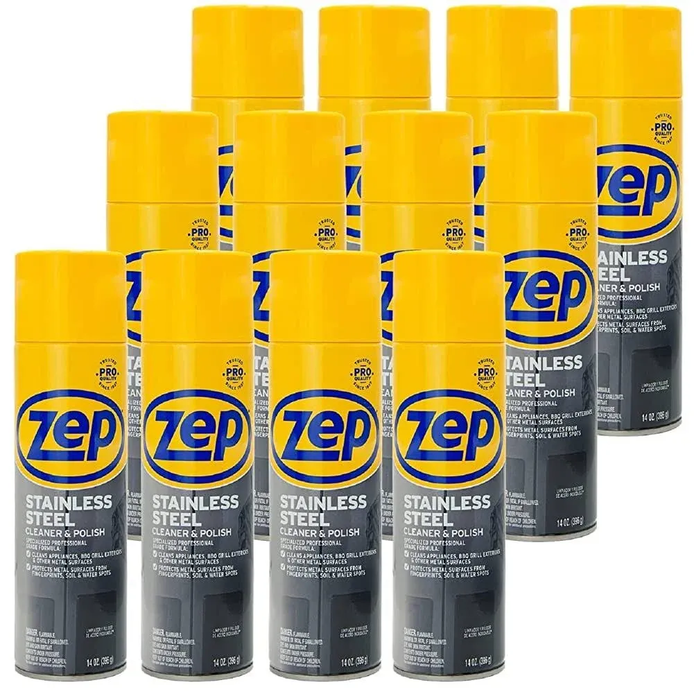 Zep Commercial� Stainless Steel Polish, 14 oz Aerosol Spray, 12/Carton