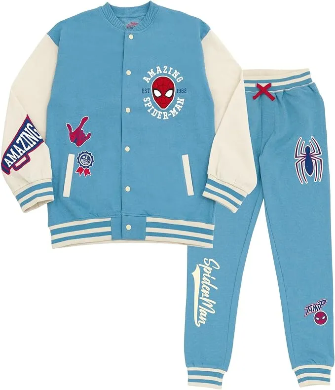 Marvel Spider-Man Fleece Bomber Jacket and Jogger Pants Toddler to Big Kid