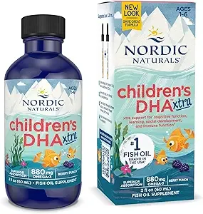 Nordic Naturals Children’s DHA Xtra, Berry Punch - 2 oz for Kids - 880 mg Total Omega-3s with EPA & DHA - Cognitive & Immune Function, Learning, Social Development - Non-GMO - 48 Servings 